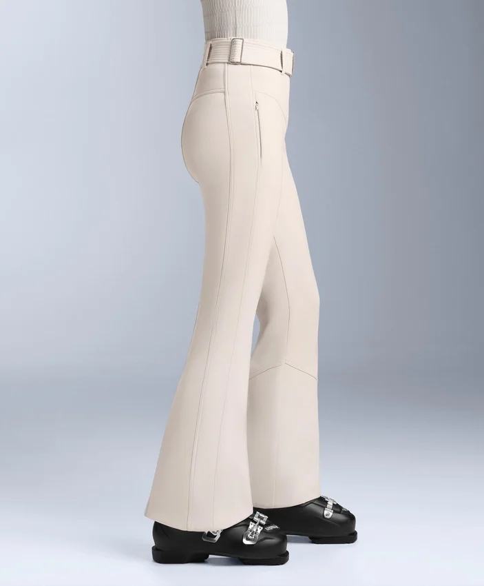 Pantaloni da sci elasticizzati a vita alta e a zampa d’elefante, resistenti all’acqua Pantaloni da sci elasticizzati a vita alta e a zampa d’elefante, resistenti all’acqua