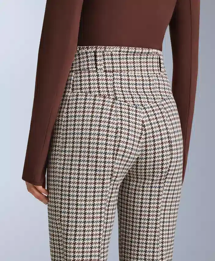 Pantaloni da sci elasticizzati a zampa d’elefante a vita alta con stampa idrorepellente Pantaloni da sci elasticizzati a zampa d’elefante a vita alta con stampa idrorepellente