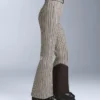 Pantaloni da sci elasticizzati a zampa d’elefante a vita alta con stampa idrorepellente Pantaloni da sci elasticizzati a zampa d’elefante a vita alta con stampa idrorepellente