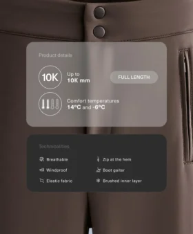 Pantaloni da sci elasticizzati a zampa d’elefante, resistenti all’acqua
