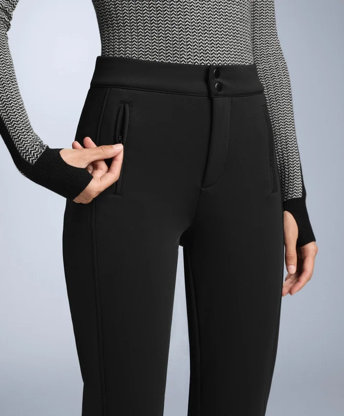 Pantaloni da sci elasticizzati a zampa d’elefante, resistenti all’acqua Pantaloni da sci elasticizzati a zampa d’elefante, resistenti all’acqua