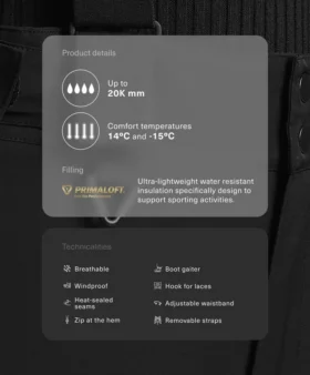 Pantaloni da sci Primaloft® Feel the Performance Tm impermeabili a gamba dritta e dal taglio comodo