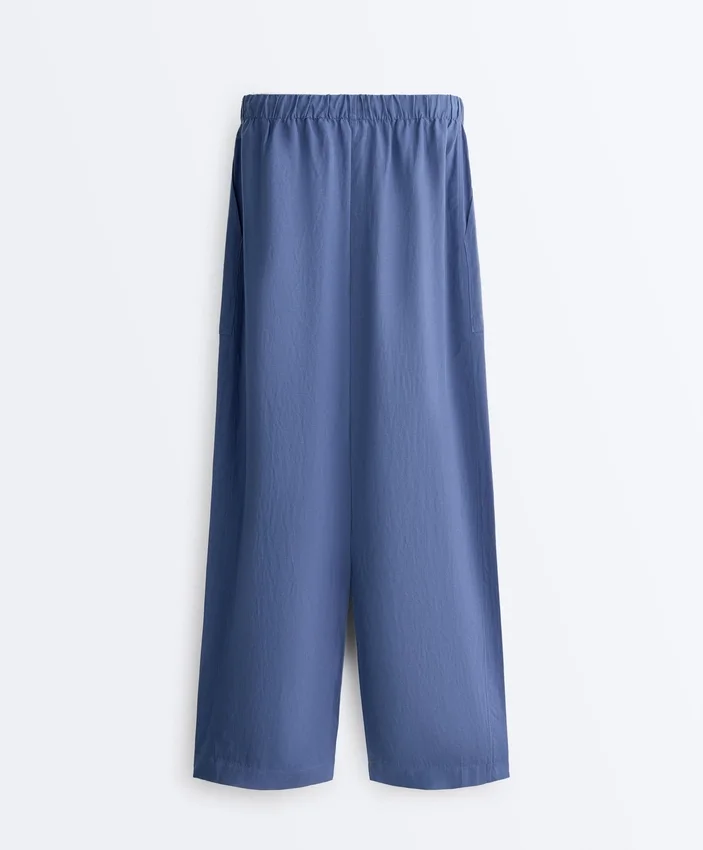 Pantaloni dritti in misto lyocell e 24% lino Pantaloni dritti in misto lyocell e 24% lino