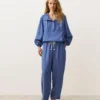 Pantaloni dritti in misto lyocell e 24% lino Pantaloni dritti in misto lyocell e 24% lino
