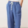 Pantaloni dritti in misto lyocell e 24% lino Pantaloni dritti in misto lyocell e 24% lino