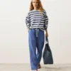 Pantaloni dritti in misto lyocell e 24% lino Pantaloni dritti in misto lyocell e 24% lino