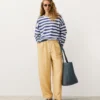 Pantaloni dritti in misto lyocell e 24% lino Pantaloni dritti in misto lyocell e 24% lino