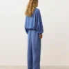 Pantaloni dritti in misto lyocell e 24% lino Pantaloni dritti in misto lyocell e 24% lino