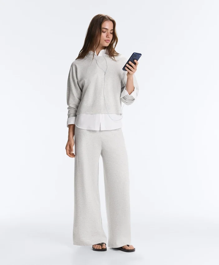 Pantaloni in maglia a vestibilità dritta Pantaloni in maglia a vestibilità dritta