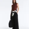 Pantaloni lunghi a gamba larga in modal Soft Touch e con pieghe Pantaloni lunghi a gamba larga in modal Soft Touch e con pieghe