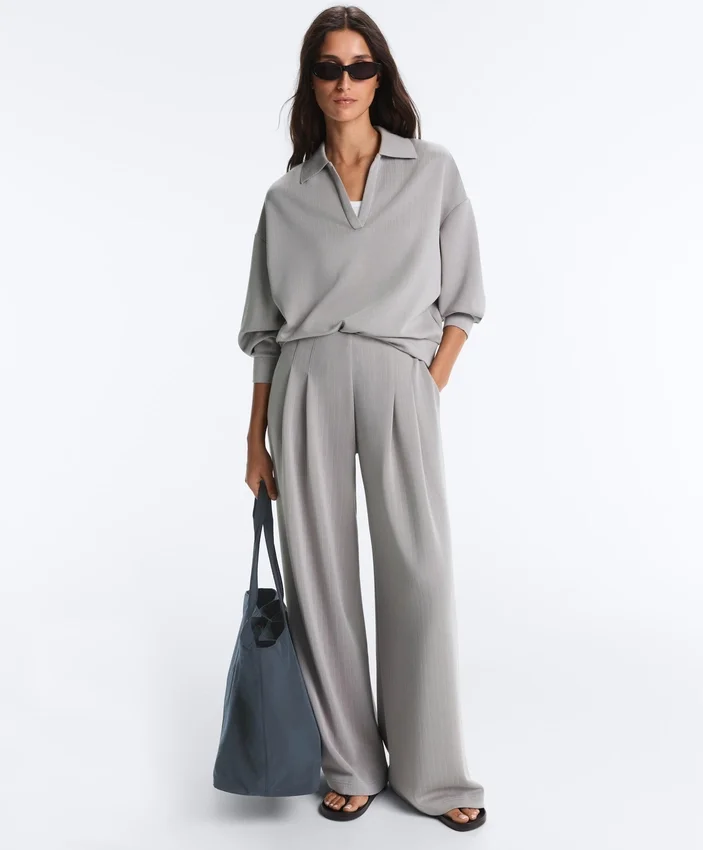 Pantaloni lunghi a pieghe in modal Soft Touch Pantaloni lunghi a pieghe in modal Soft Touch