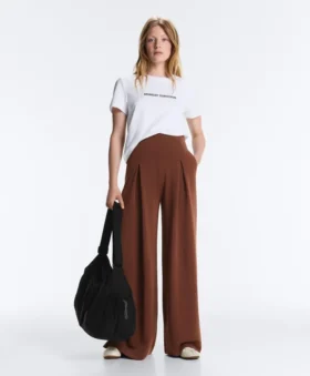 Pantaloni lunghi in modal Soft Touch con dettaglio a pieghe