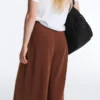 Pantaloni lunghi in modal Soft Touch con dettaglio a pieghe Pantaloni lunghi in modal Soft Touch con dettaglio a pieghe