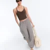 Pantaloni maxi bloomer a quadretti in misto lyocell Pantaloni maxi bloomer a quadretti in misto lyocell