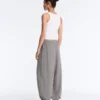 Pantaloni maxi bloomer a quadretti in misto lyocell Pantaloni maxi bloomer a quadretti in misto lyocell