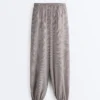 Pantaloni maxi bloomer a quadretti in misto lyocell Pantaloni maxi bloomer a quadretti in misto lyocell