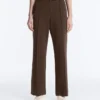 Pantaloni slim a vita bassa in piqué con cotone