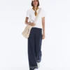 Pantaloni Soft Touch in modal morbido al tatto con dettagli a righe marinare Pantaloni Soft Touch in modal morbido al tatto con dettagli a righe marinare
