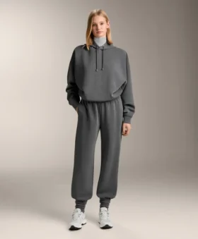 Pantaloni tuta in modal melange spazzolato