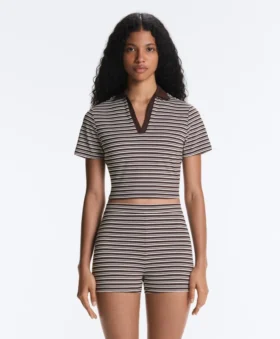 Polo a maniche corte a righe Comfortlux in pantaloncini