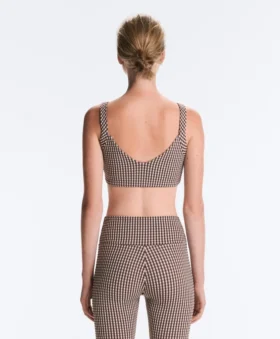 Reggiseno sportivo a quadretti con sostegno medio