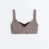 Reggiseno sportivo a quadretti con sostegno medio