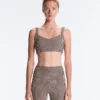 Reggiseno sportivo a quadretti con sostegno medio