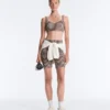 Reggiseno sportivo a quadretti con sostegno medio