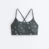 Reggiseno sportivo Evermove a sostegno leggero con stampa floreale