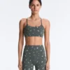 Reggiseno sportivo Evermove a sostegno leggero con stampa floreale