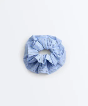 Scrunchie grande a righe miste in 100% cotone