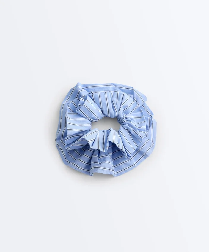 Scrunchie grande a righe miste in 100% cotone Scrunchie grande a righe miste in 100% cotone