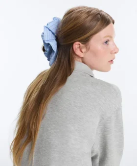 Scrunchie grande a righe miste in 100% cotone