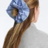 Scrunchie grande a righe miste in 100% cotone Scrunchie grande a righe miste in 100% cotone