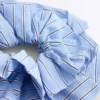 Scrunchie grande a righe miste in 100% cotone Scrunchie grande a righe miste in 100% cotone