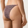 Slip bikini a copertura media con lacci e tessuto smock