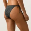 Slip bikini a copertura media con lacci in jacquard effetto lavato