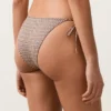 Slip bikini a copertura media con stampa mini metallizzata e lacci