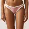 Slip bikini a copertura media con taglio a U e bordi a contrasto