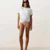 Slip bikini a copertura media con taglio a U e bordi a contrasto