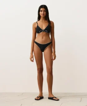Slip Bikini a copertura media con taglio a U e bordino