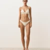 Slip bikini a copertura media con taglio a U e tessuto a bolle