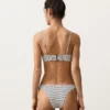 Slip bikini a copertura media con taglio a U in jacquard a pois Slip bikini a copertura media con taglio a U in jacquard a pois