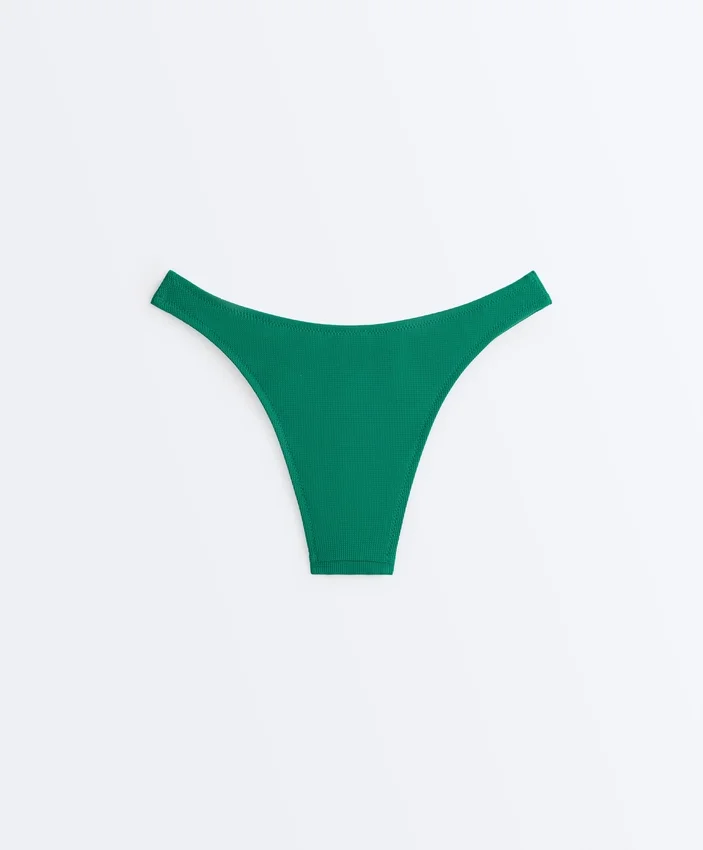 Slip bikini a copertura media con taglio a U in piqué Slip bikini a copertura media con taglio a U in piqué