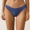 Slip bikini a copertura media con taglio a U in tessuto a quadretti Slip bikini a copertura media con taglio a U in tessuto a quadretti
