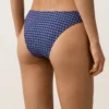 Slip bikini a copertura media con taglio a U in tessuto a quadretti Slip bikini a copertura media con taglio a U in tessuto a quadretti