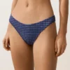 Slip bikini a copertura media con taglio a U in tessuto a quadretti Slip bikini a copertura media con taglio a U in tessuto a quadretti