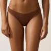 Slip bikini a copertura media con taglio a U in tessuto stropicciato Slip bikini a copertura media con taglio a U in tessuto stropicciato