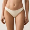 Slip bikini a copertura media con taglio a U in tessuto stropicciato Slip bikini a copertura media con taglio a U in tessuto stropicciato