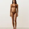 Slip bikini a copertura media con taglio a U in tessuto stropicciato Slip bikini a copertura media con taglio a U in tessuto stropicciato